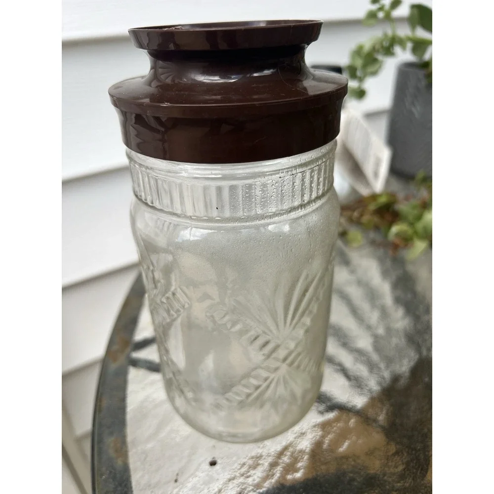 VTG Set Of 5 Anchor Hocking Starburst Sanka/Maxwell House Coffee/Tang Jar